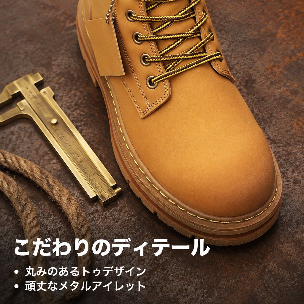 メンズビッグサイズマーチンブーツ ヴィンテージレザーワークブーツ