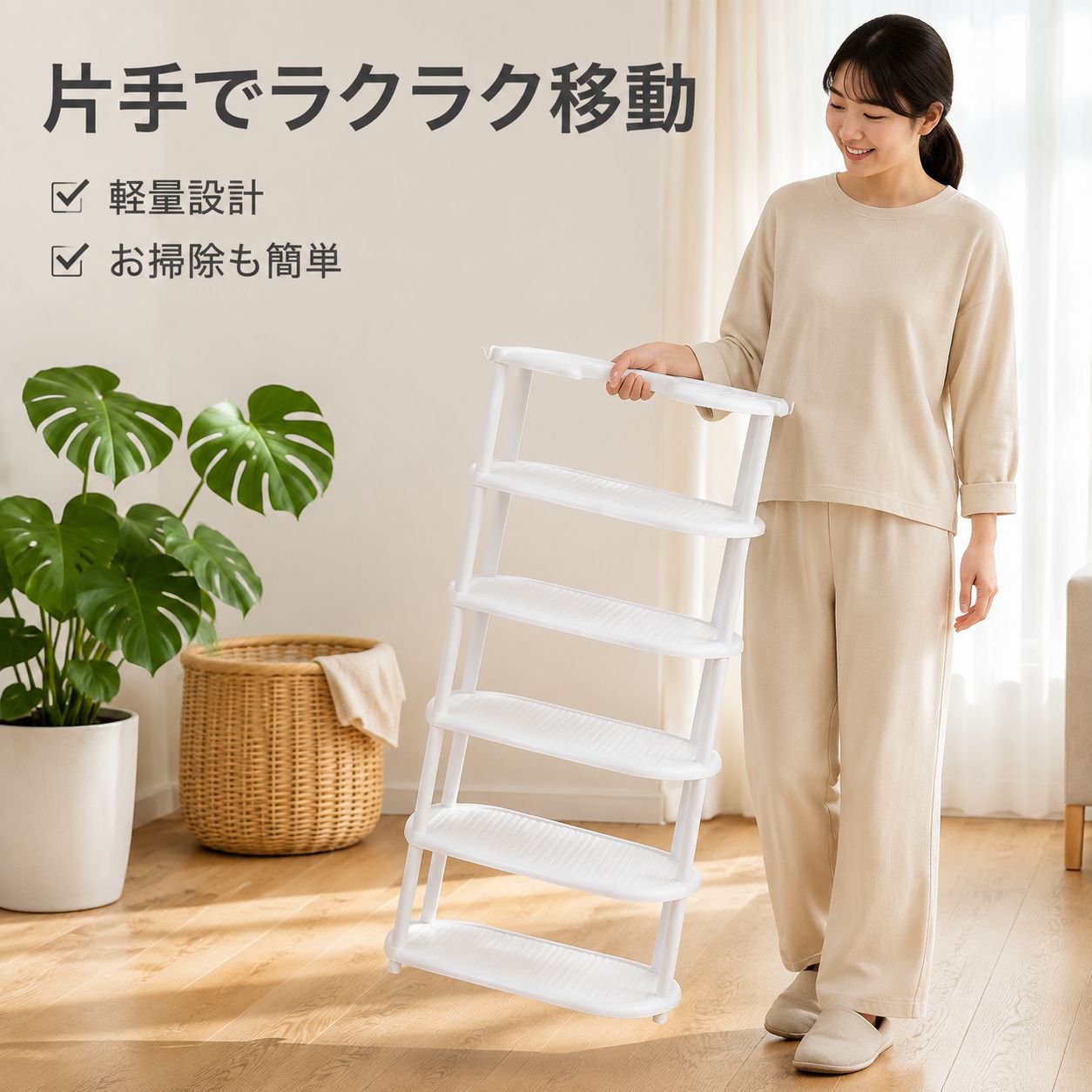 ホーム 多層式シューズラック