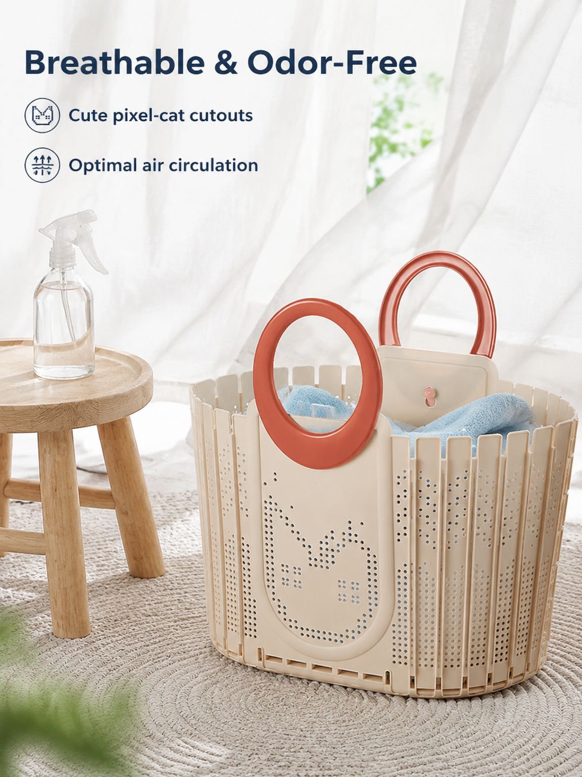 Large foldable laundry basket for home use