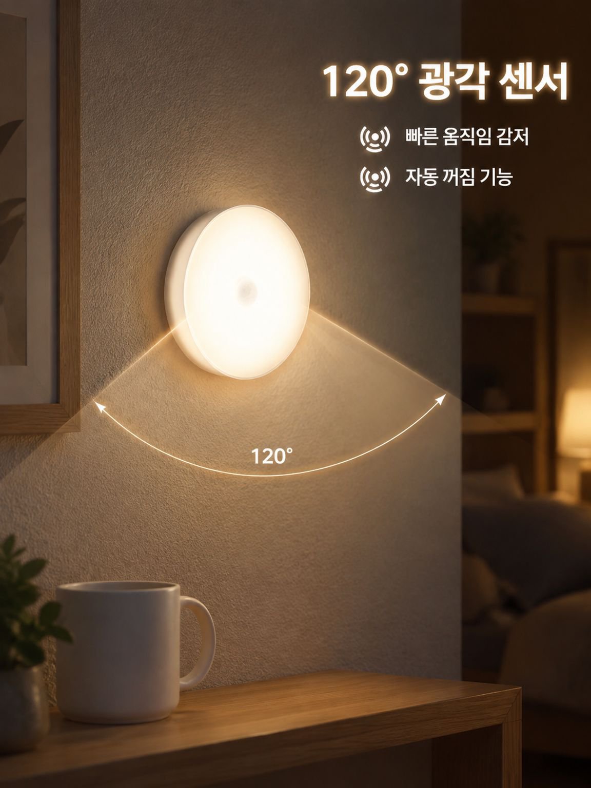충전식 자석 센서 야간조명