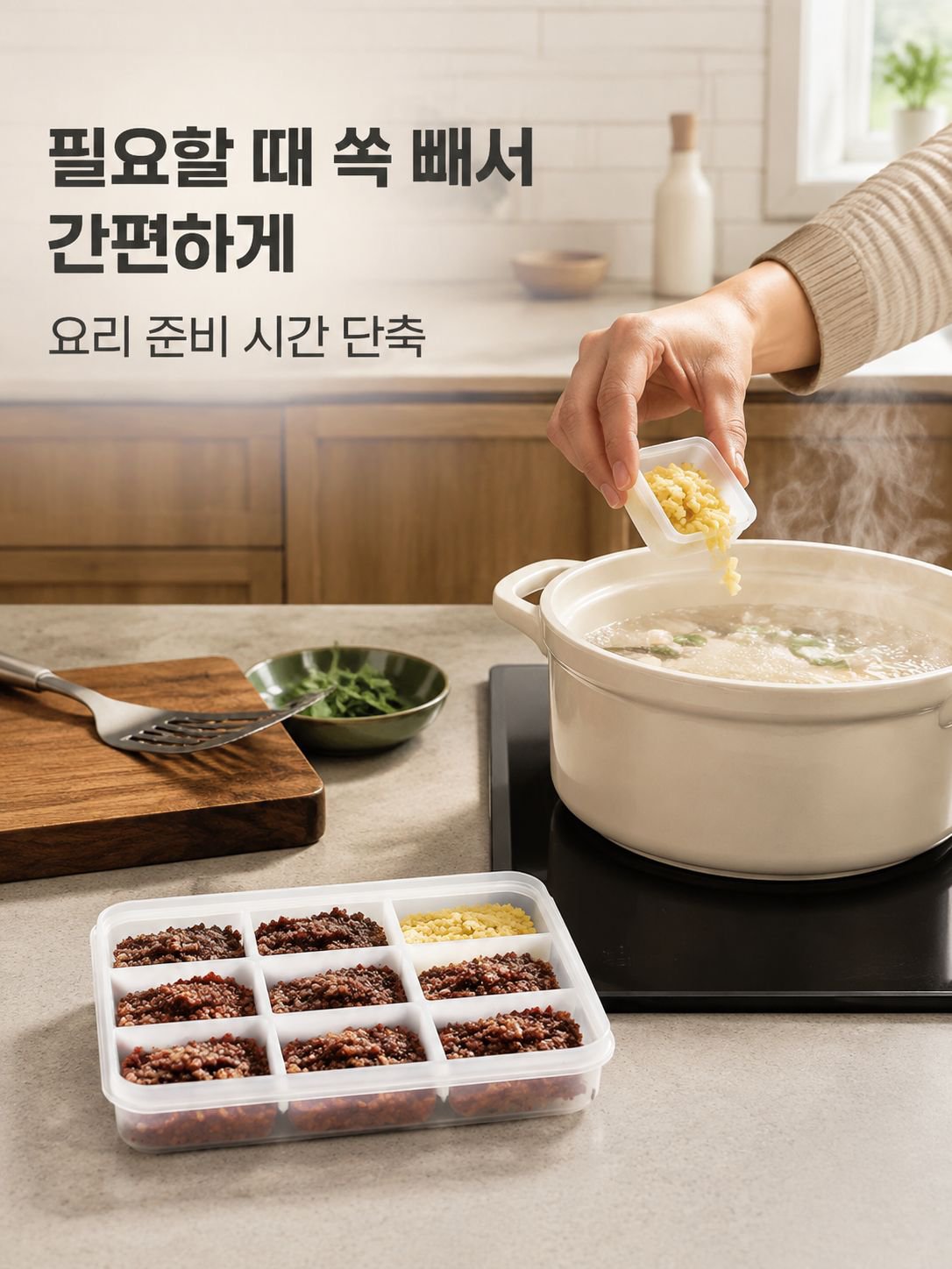 냉동육 및 다진 마늘용 분리식 냉동 빠른 분할 포장함