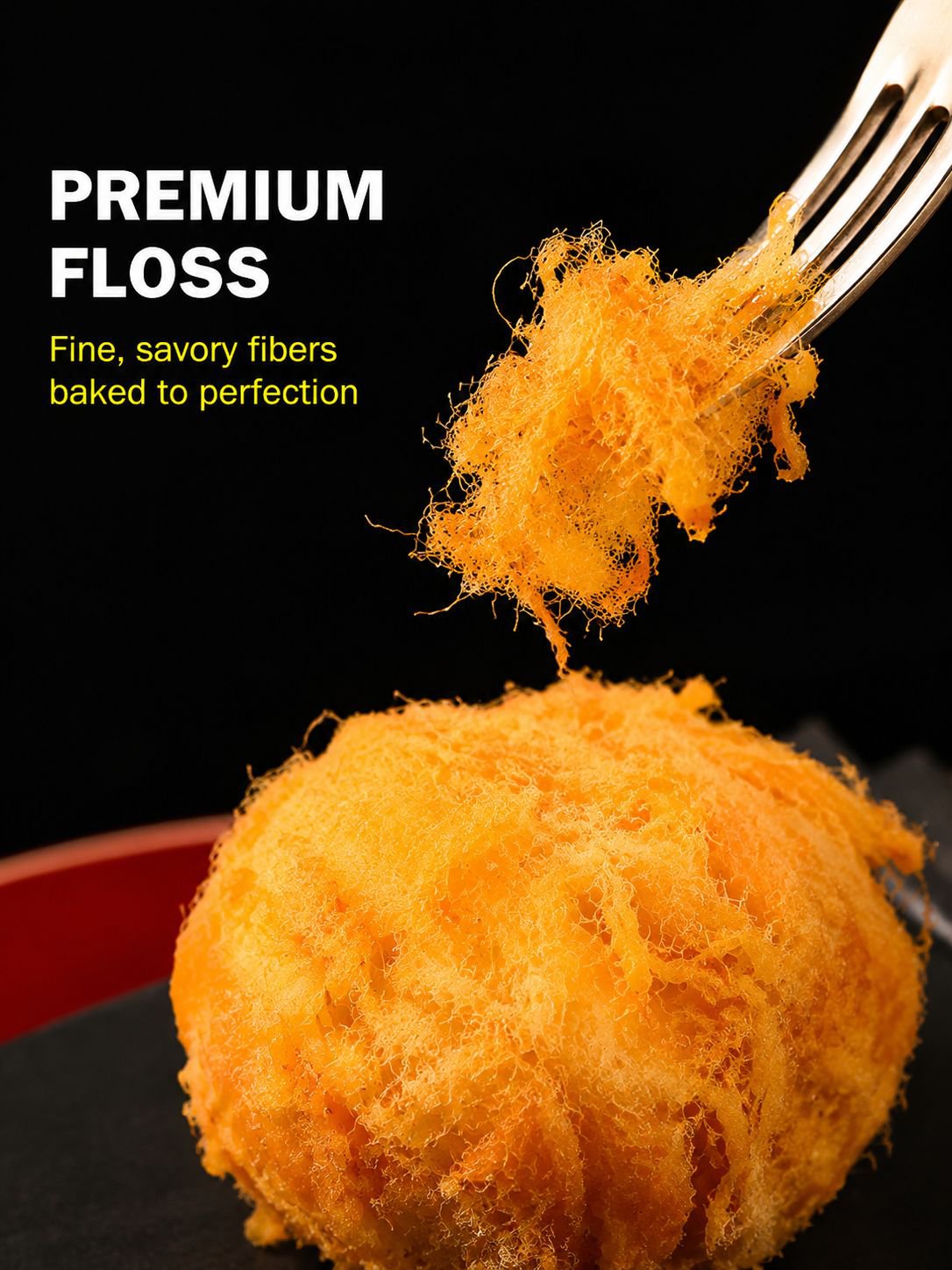 Traditional Asian pork floss cake snack