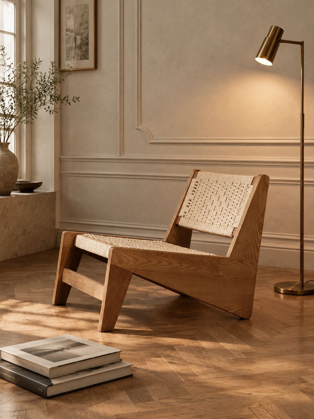 Mobilier de salon artisanal style wabi-sabi
