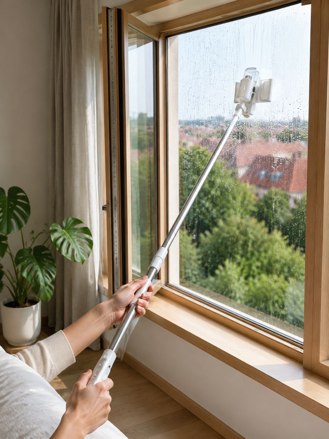 Teleskopischer Elektrischer Glasreinigungsroboter Multifunktionaler Höhenstaubsauger