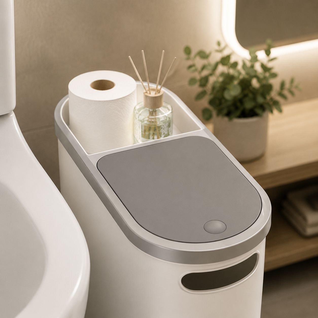 Push Lid Narrow Space Garbage Bin