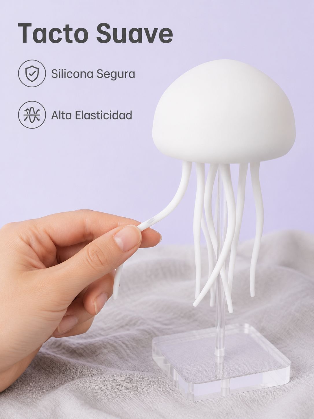 Lámpara de medusa con control de sonido y colores degradados