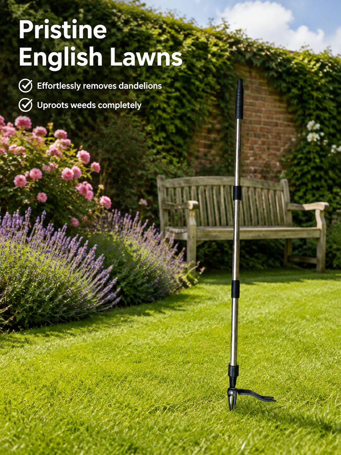 Standing manual weeder for back-friendly gardening