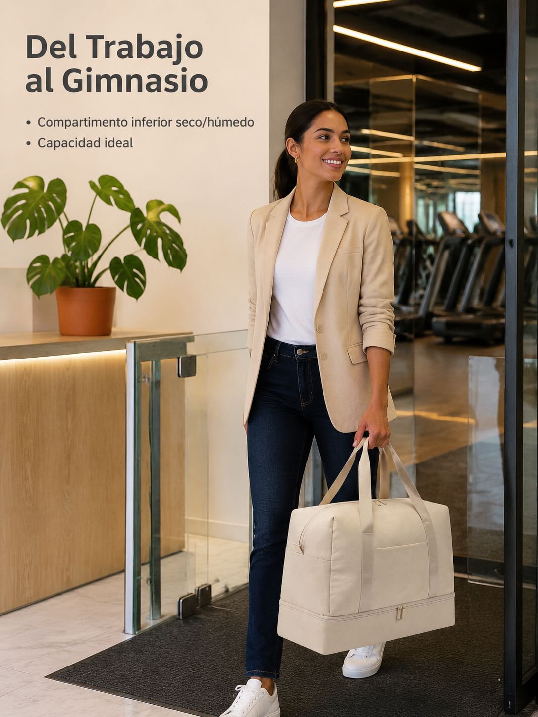 Bolsa portátil con separación de seco y húmedo
