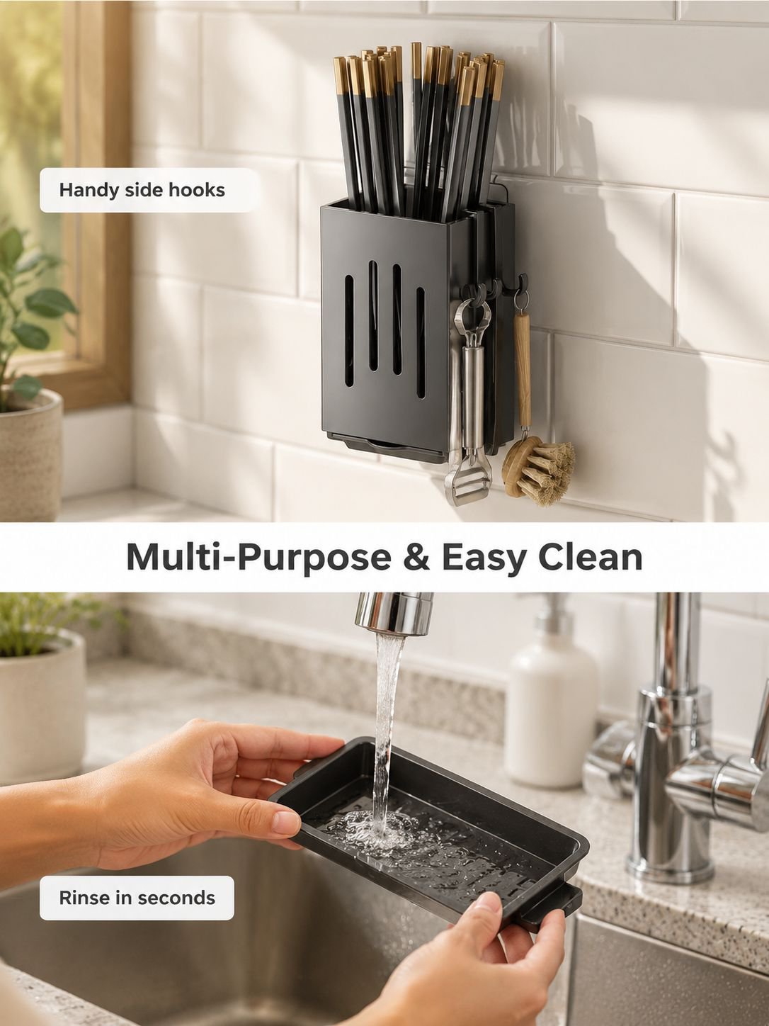 Kitchen wall-mounted chopstick holder