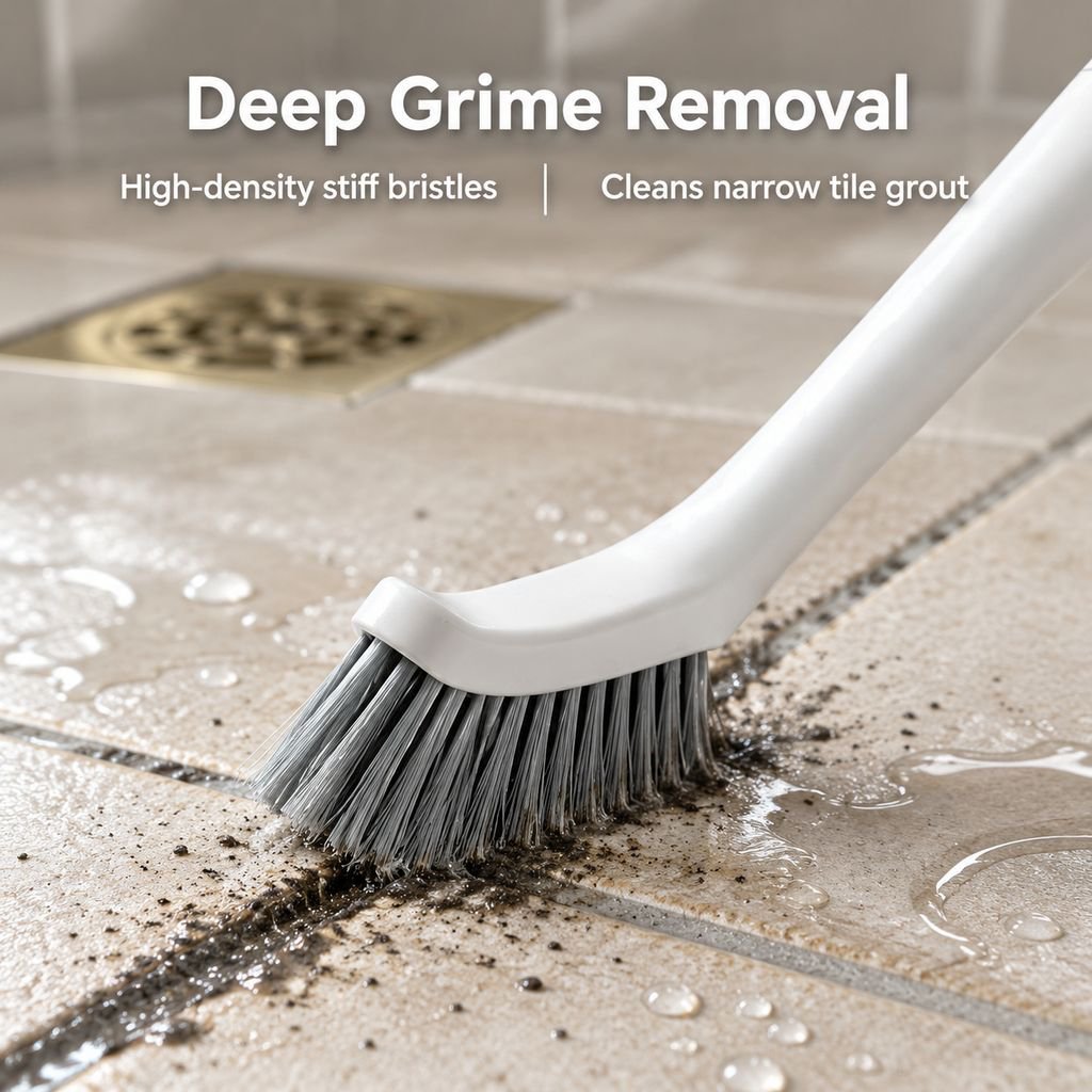 Multifunctional Hard Bristle Crevice Brush Bathroom Tile Floor Grout Cleaning Brush