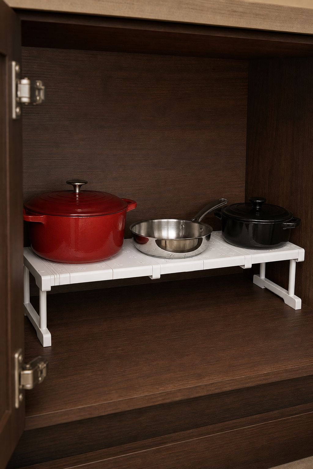Space-saving wardrobe compartment rack