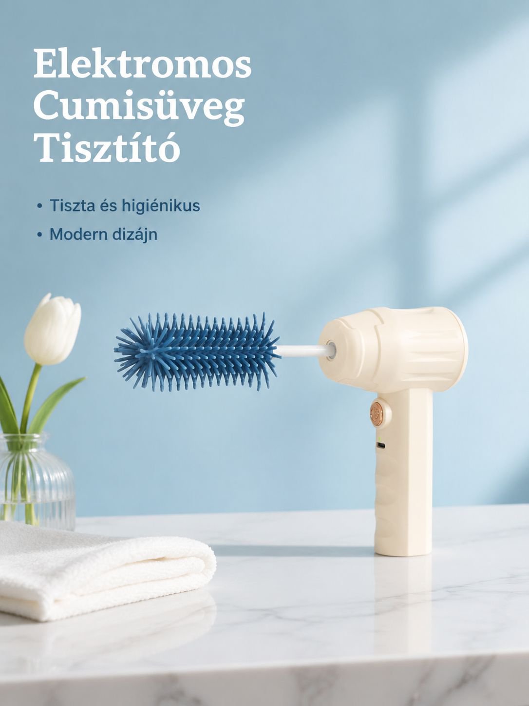 Elektromos cumisüveg kefe szilikonból, tisztítókefe