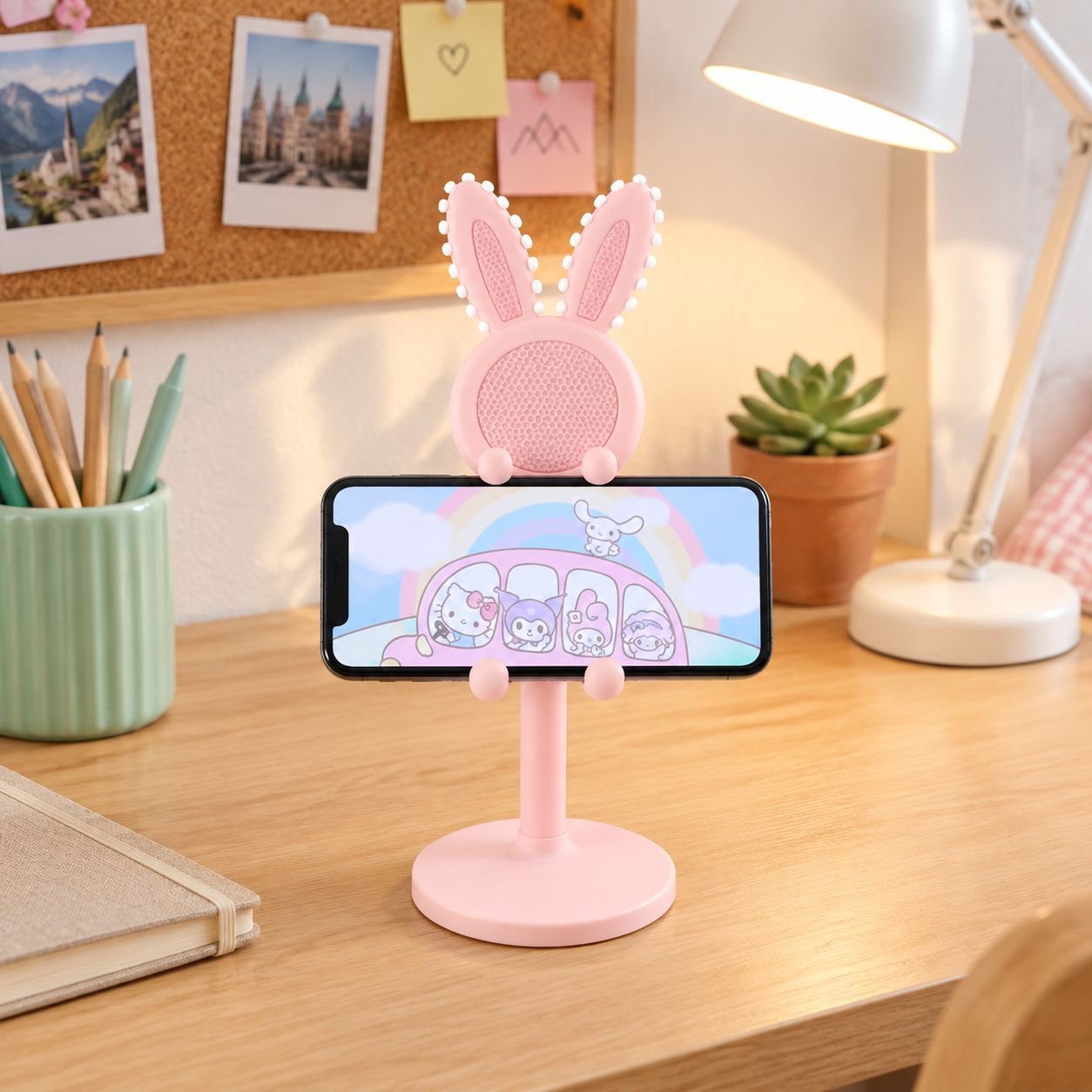 Rabbit mobile phone bracket desktop can be used in horizontal and vertical adjustable student lazy p