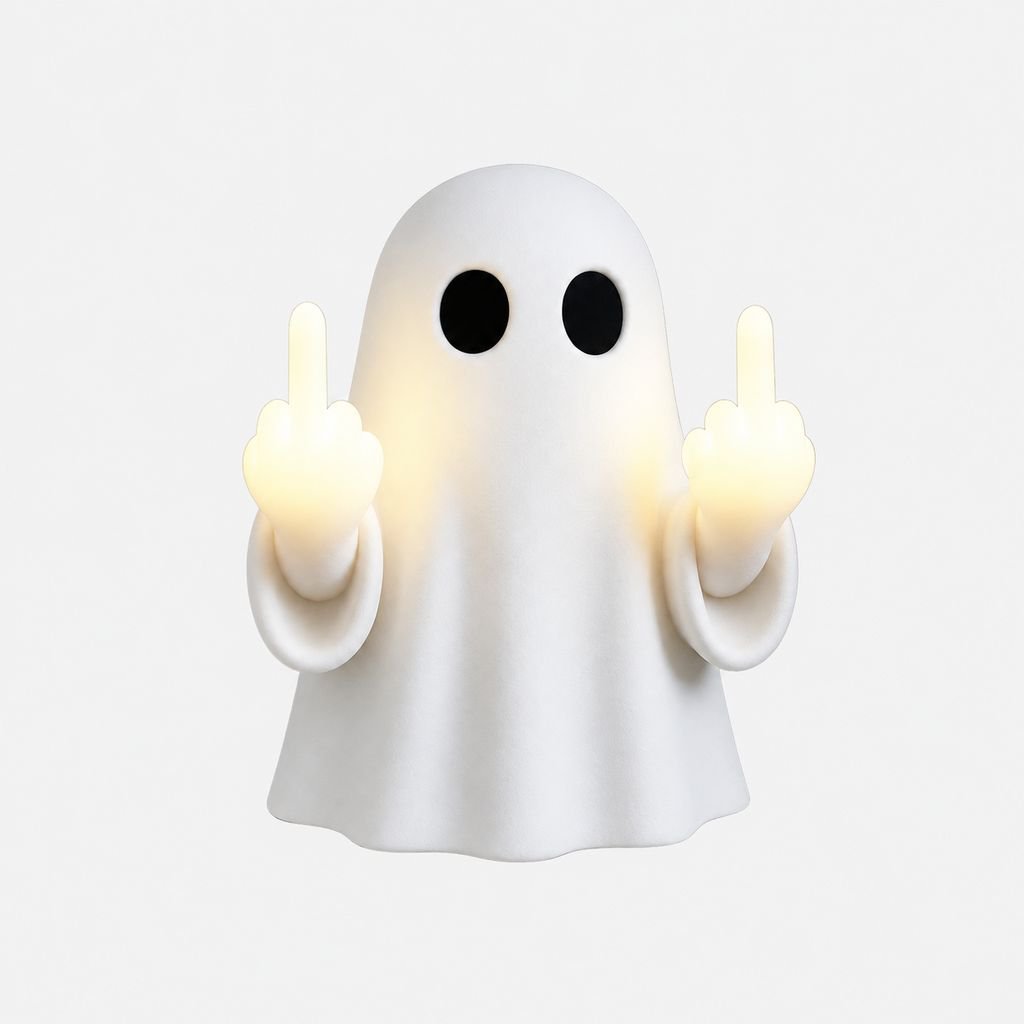 Funny Ghost Middle Finger Wall-mounted Night Light