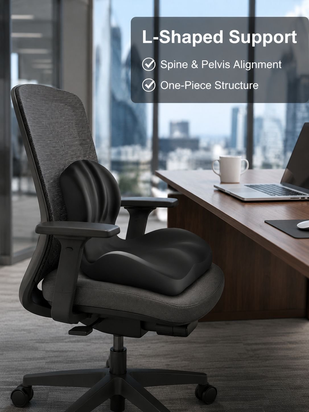 Memory foam one-piece backrest seat cushion