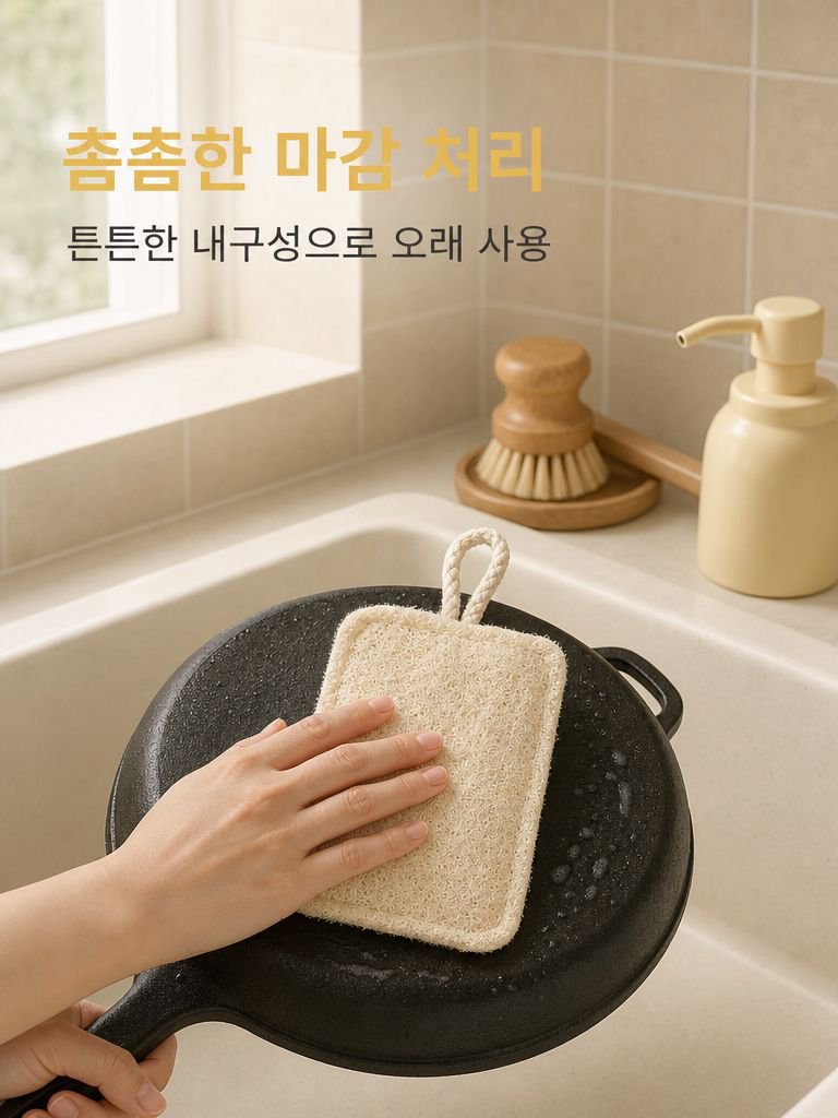 목장면 수세미의 내구성 테스트 장면