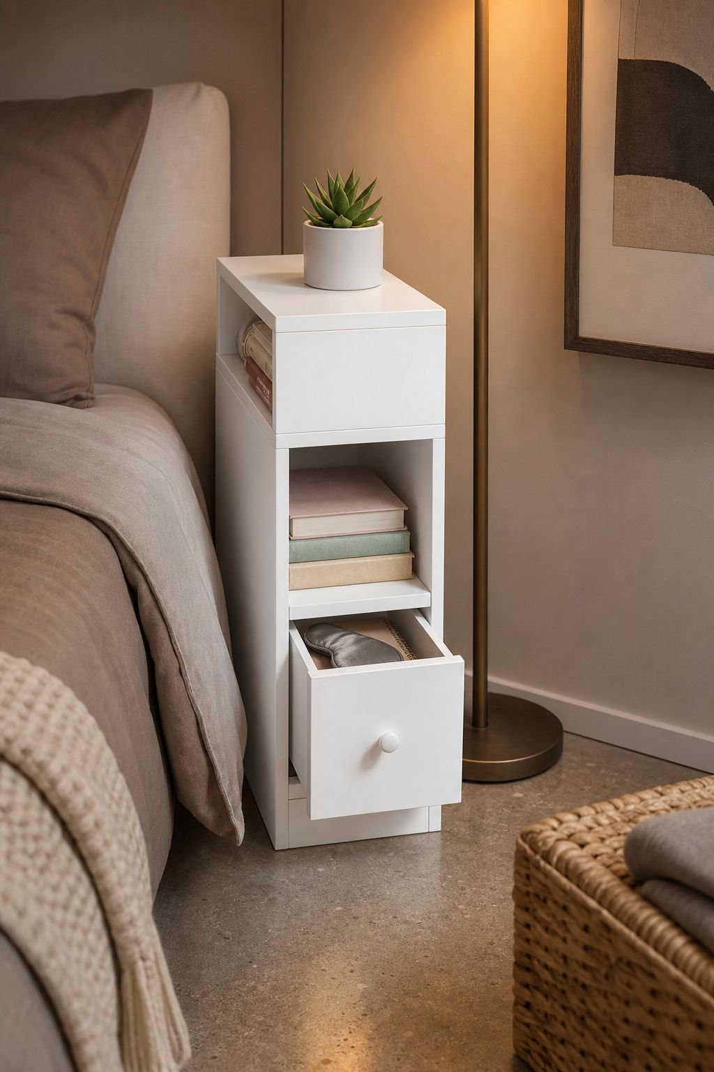 Simple Modern Bedroom Storage Bedside Table