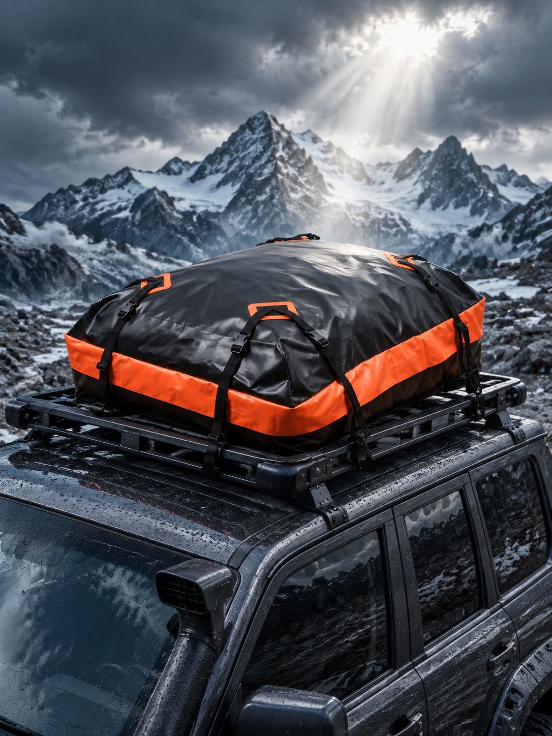 Sac de bagages de toit de voiture 600g, sac de toit de protection solaire étanche en maille à clip 1