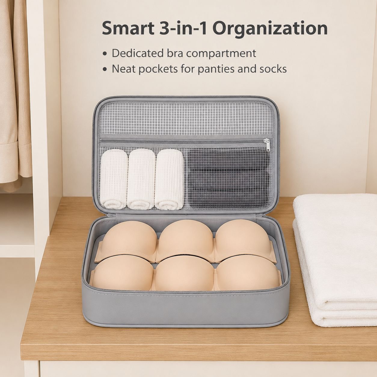 Travel Business Trip Underwear Storage Bag 3-in-1 Portable Organizer