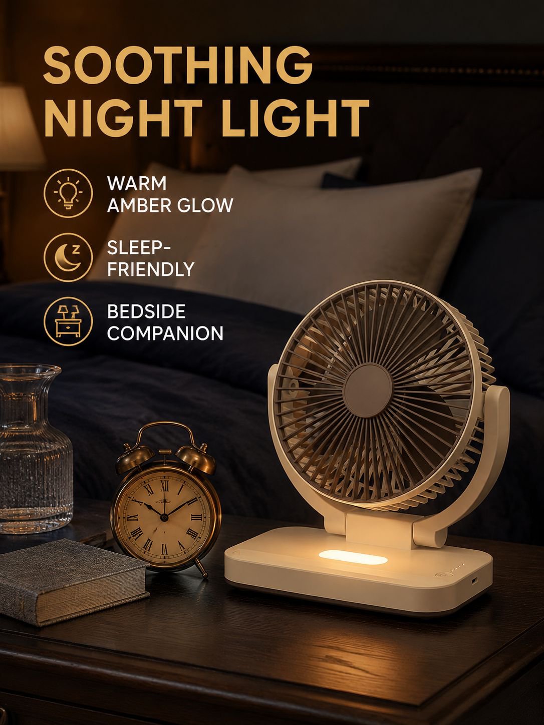 3-in-1 Night Light Rechargeable Fan Cell Phone Holder Ceiling Fan