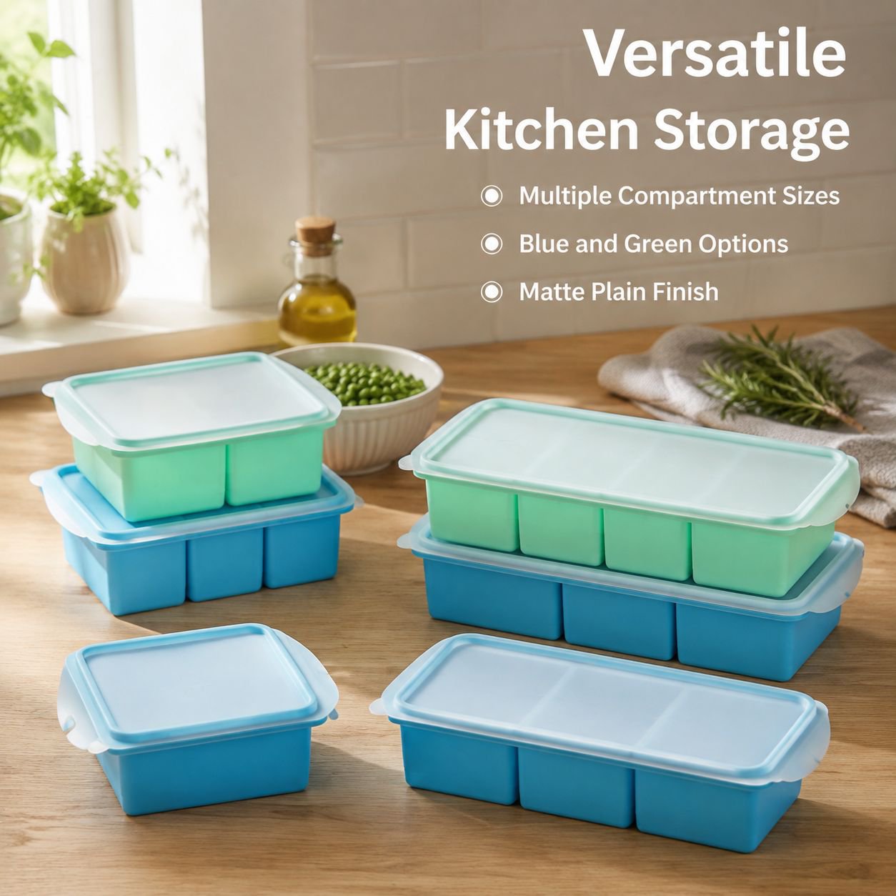 Silicone freezer food storage containers
