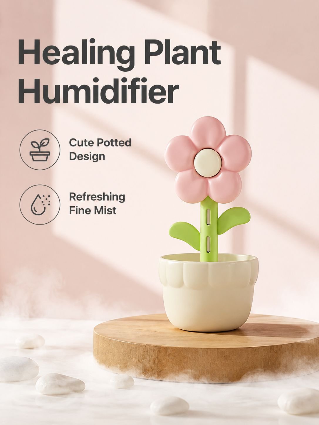 Flower ornament night light humidifier