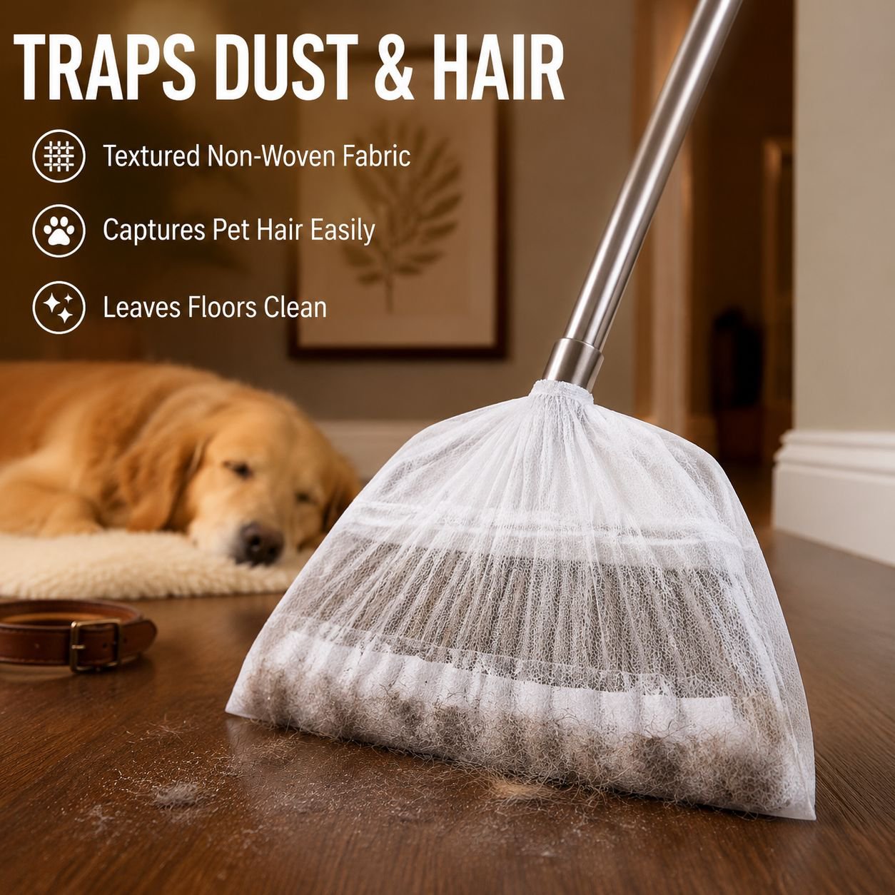 Disposable broom dust cover