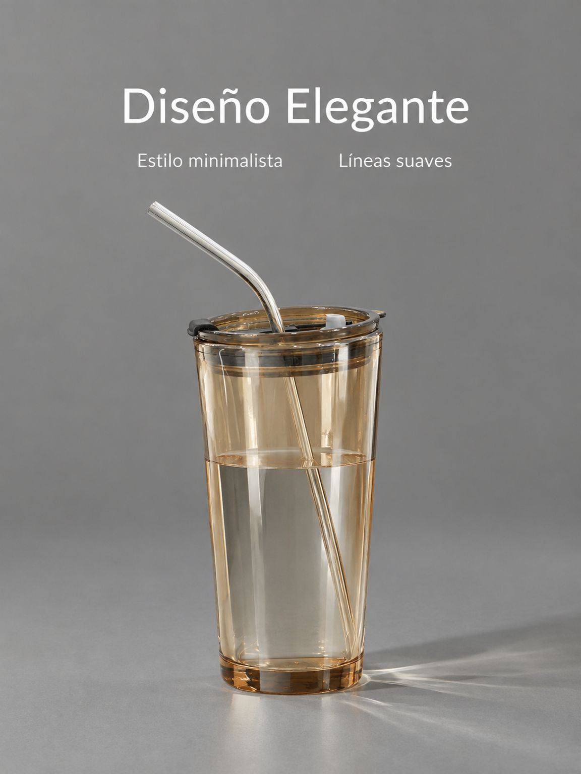 Vaso Aurora Boreal con pajita para bebidas favoritas