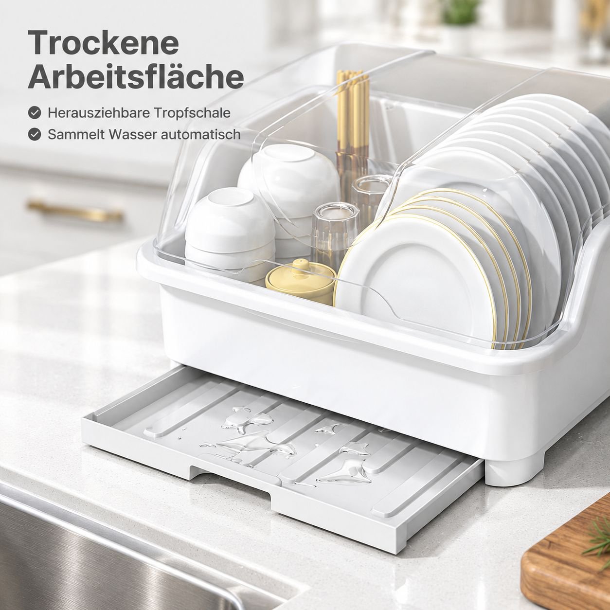 Freistehendes Geschirrabtropfgestell für die Küche