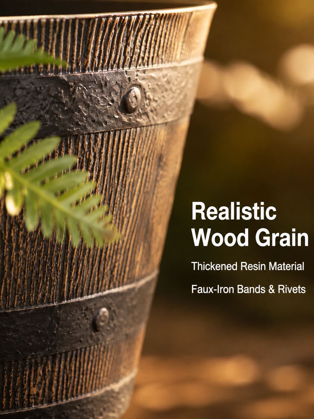 Thickened Wooden Barrel Planter