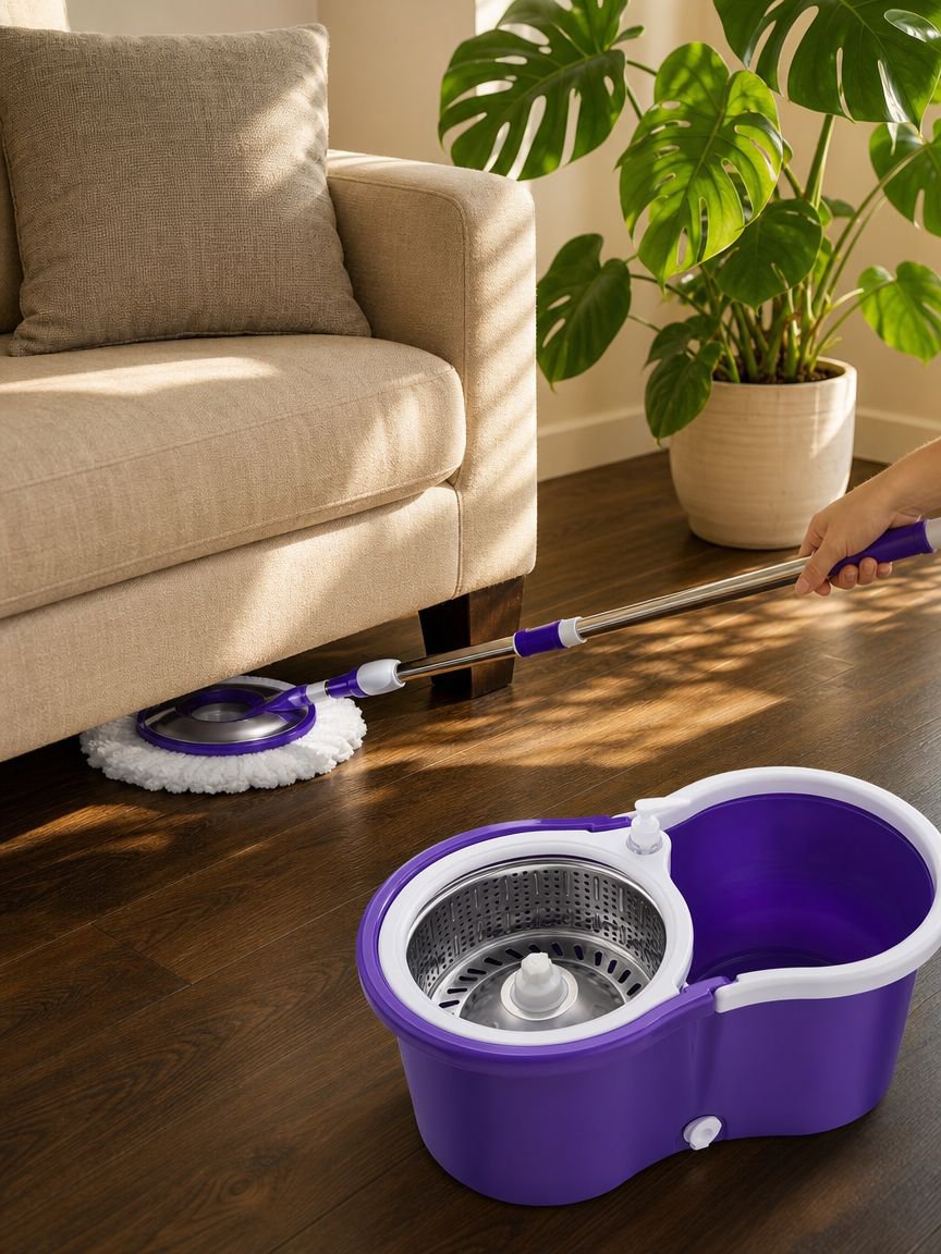 Easy to use mop and bucket set for kitchen floors