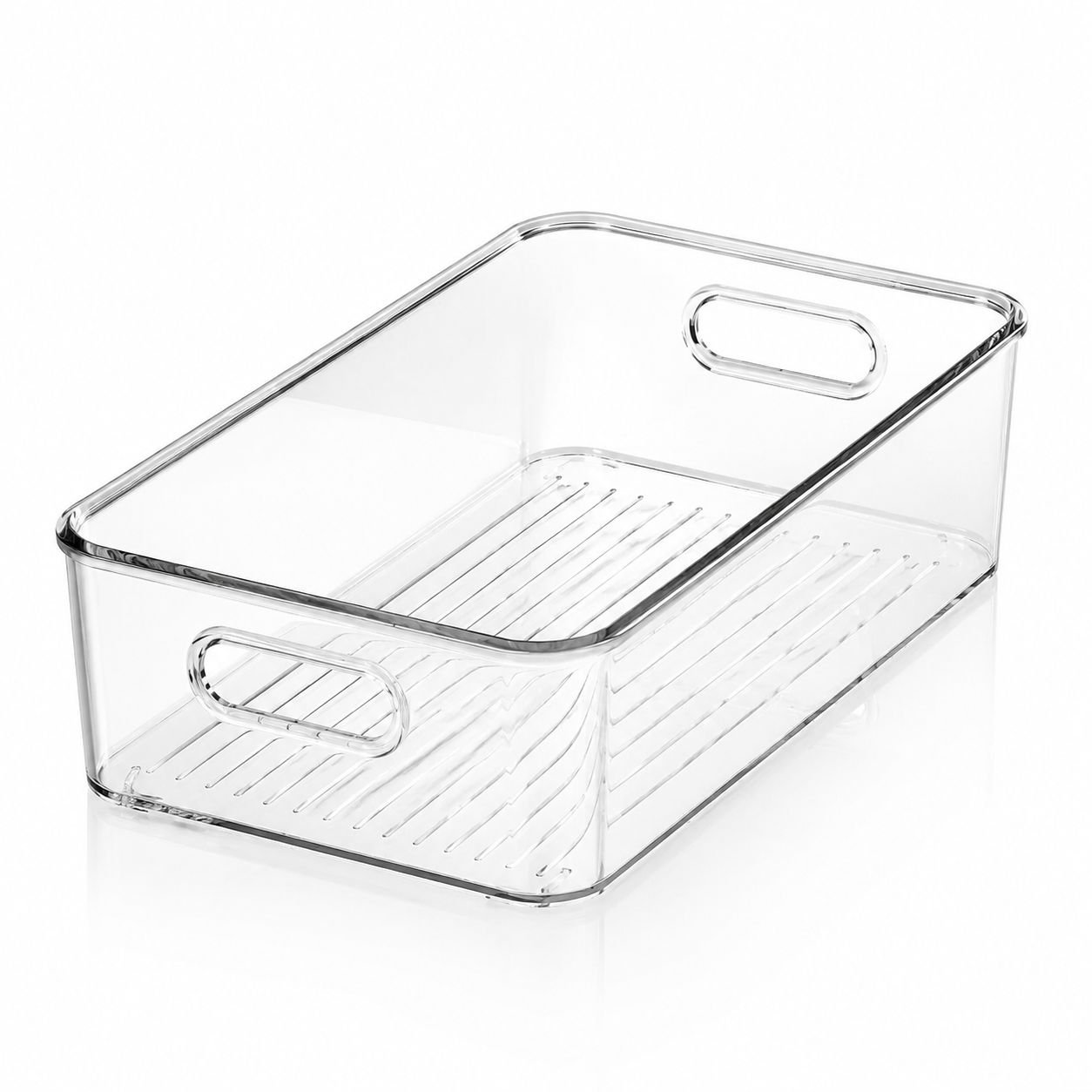 Caja organizadora de acrílico transparente para escritorio tamaño mediano para snacks