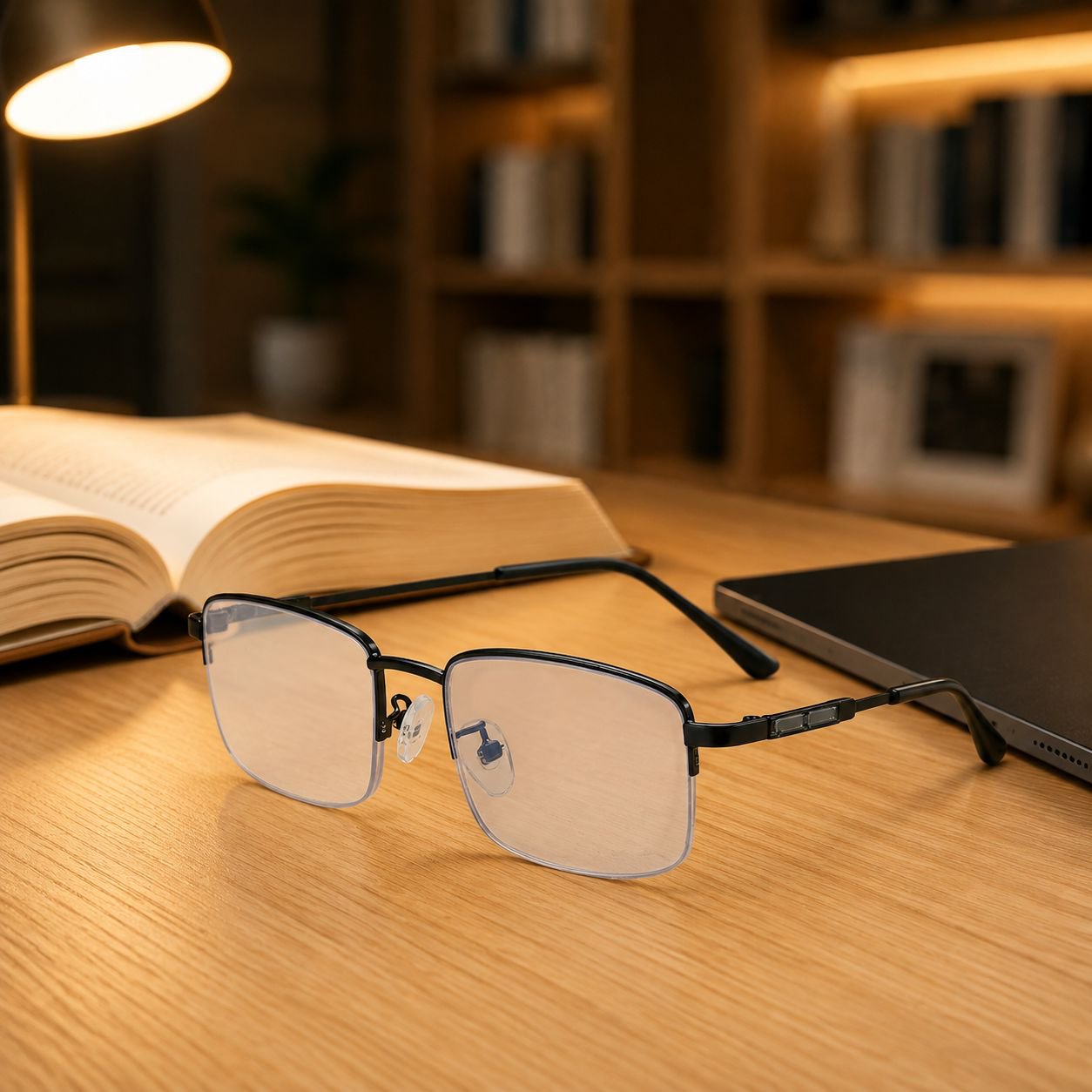Smart Focus Myopia and Presbyopia Dual-use Glasses Anti-Blue Light HD Memory Titanium