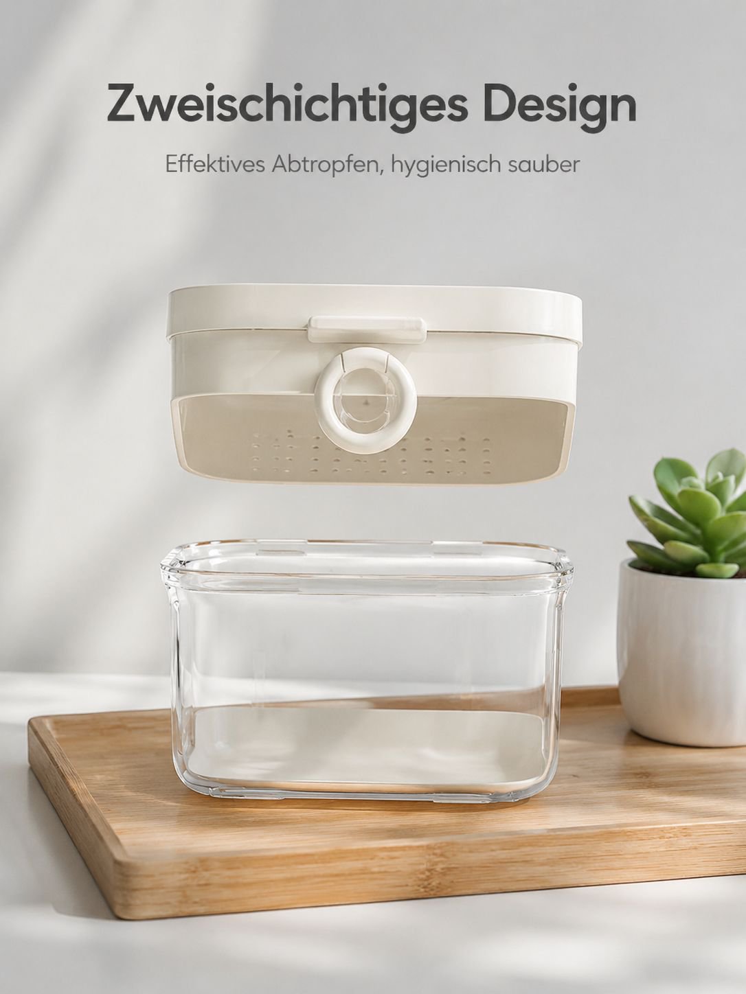 Zahnschienenbox mit praktischem Abflusssystem