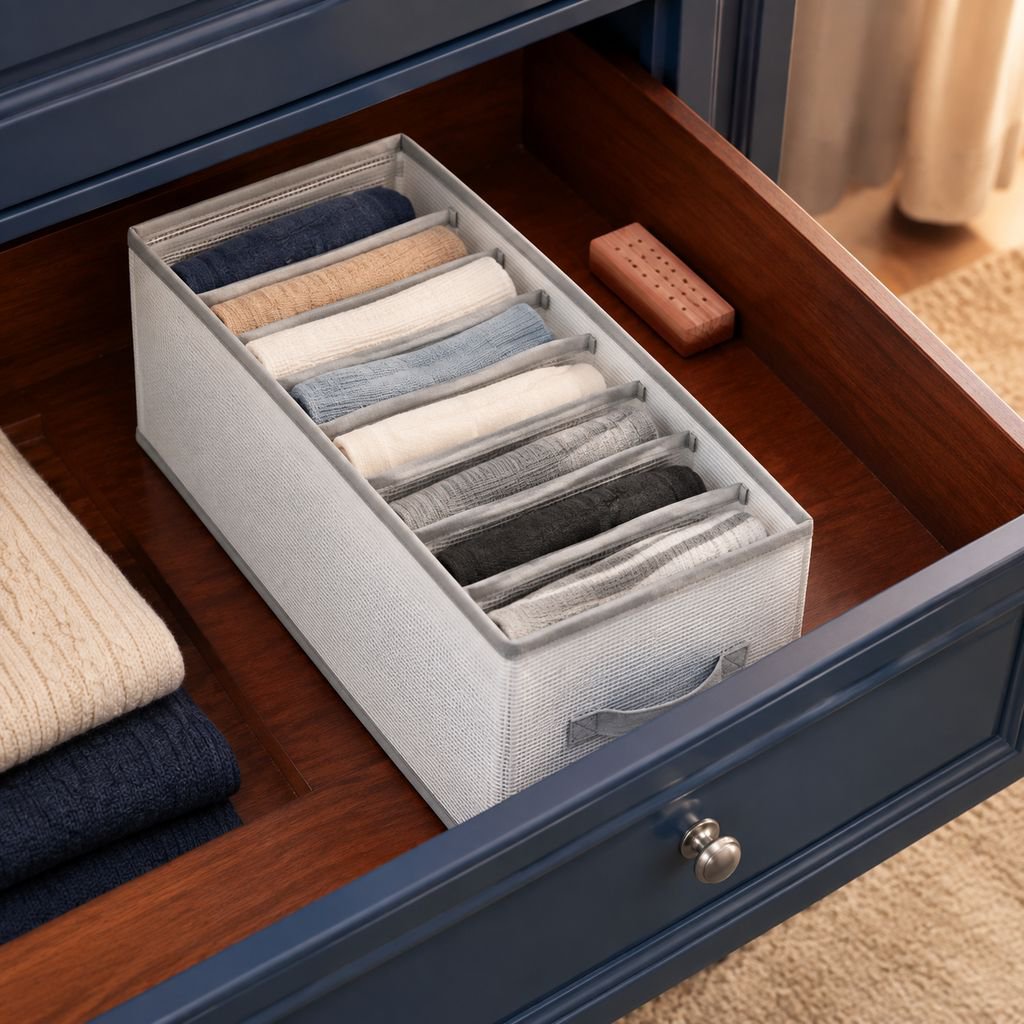Transparent Mesh Fabric Storage Box
