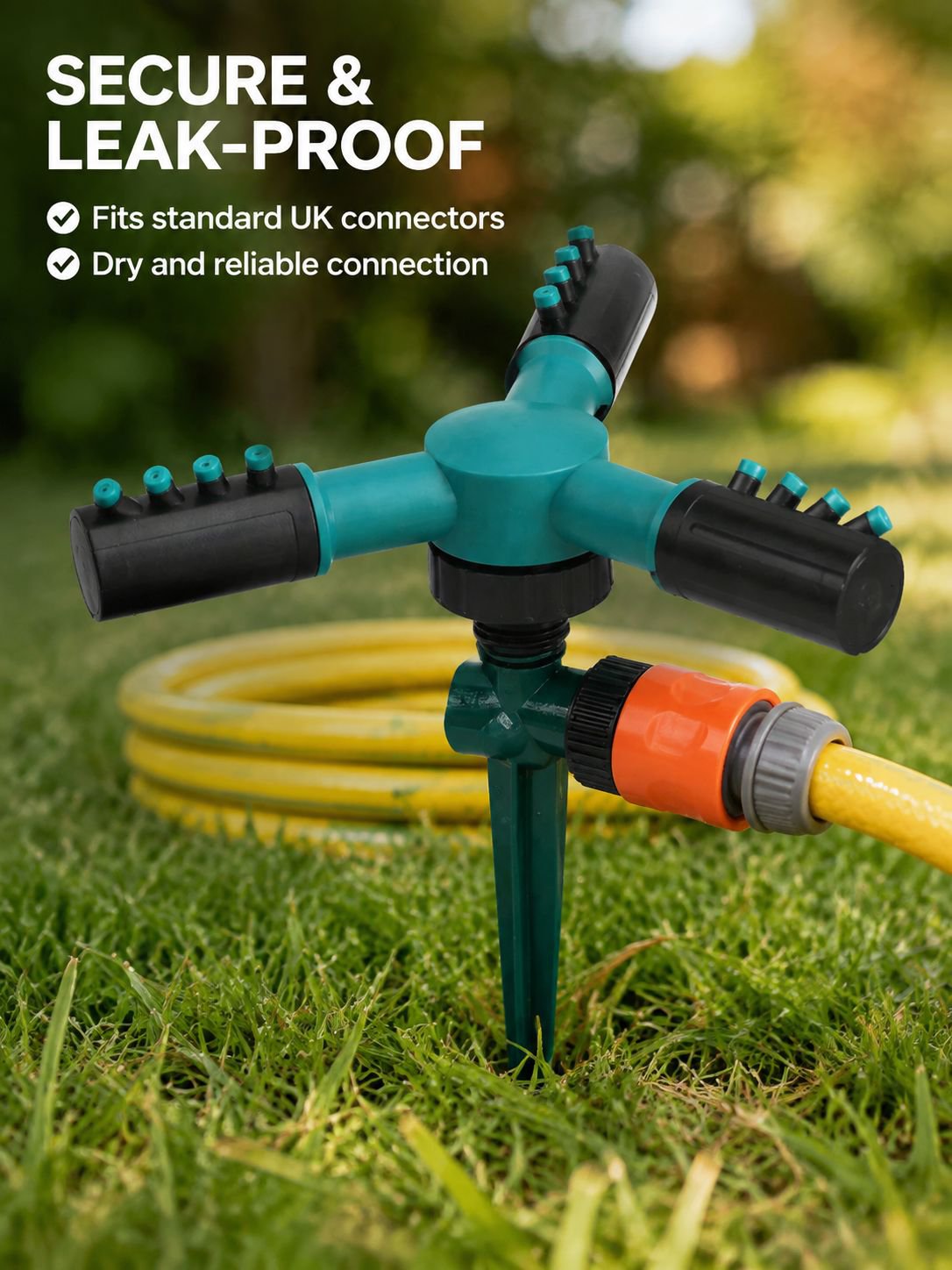 360° Rotating Triple-Head Garden Water Sprinkler