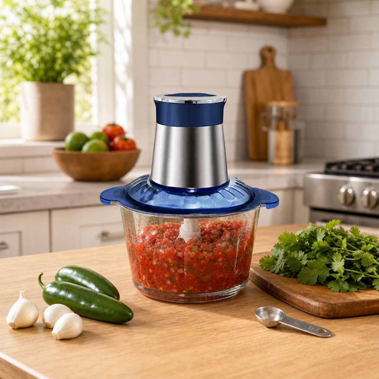 Mini Electric Food Processor for Kitchen on countertop