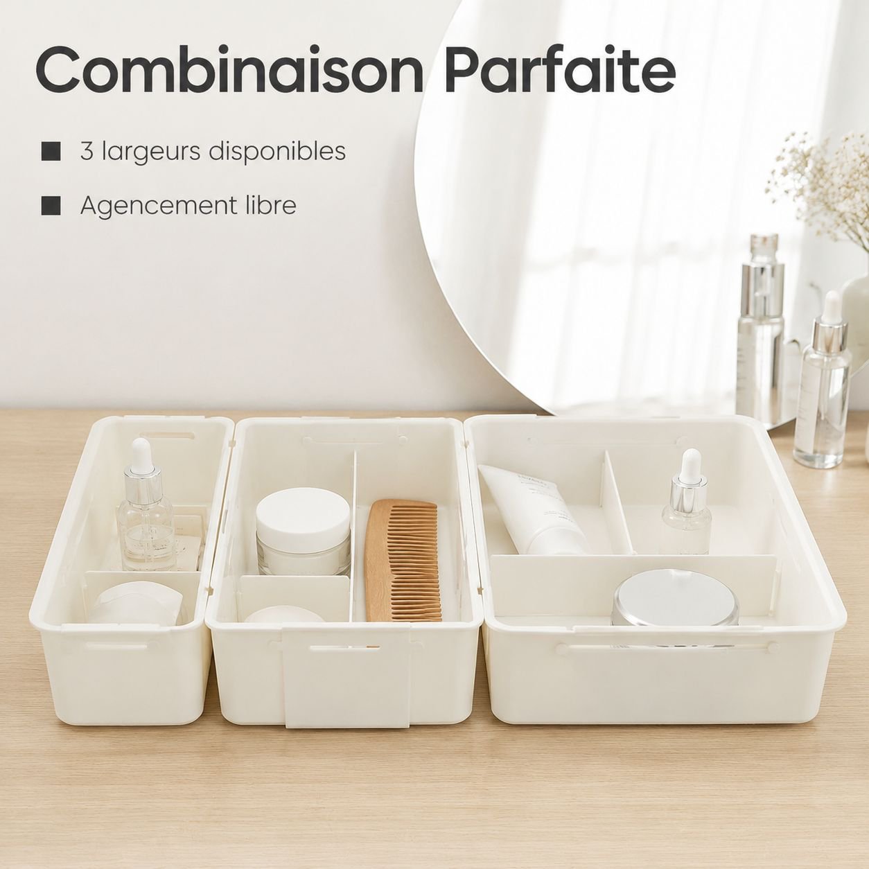 Boîte de rangement extensible pour tiroir