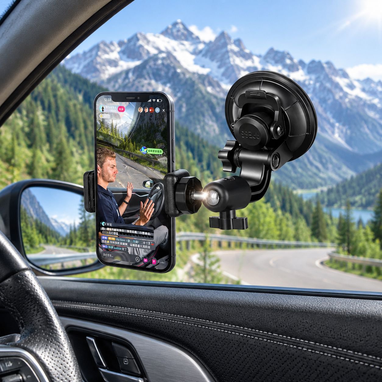 Mobile Phone Holder, Car Suction Cup, Car Glass Fixing Clip, Camera Dash Cam, Truck Navigation Holde