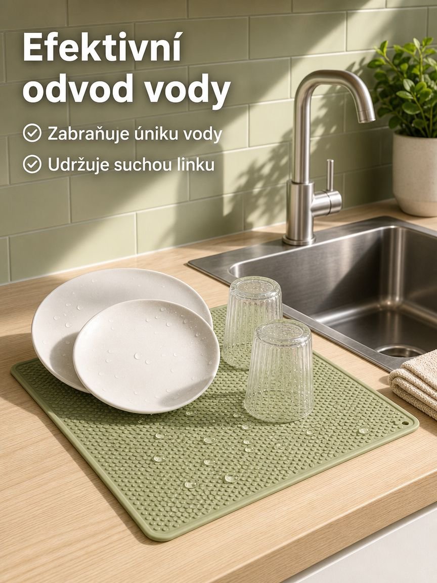 Protiskluzová odkapávací podložka do domácí kuchyně