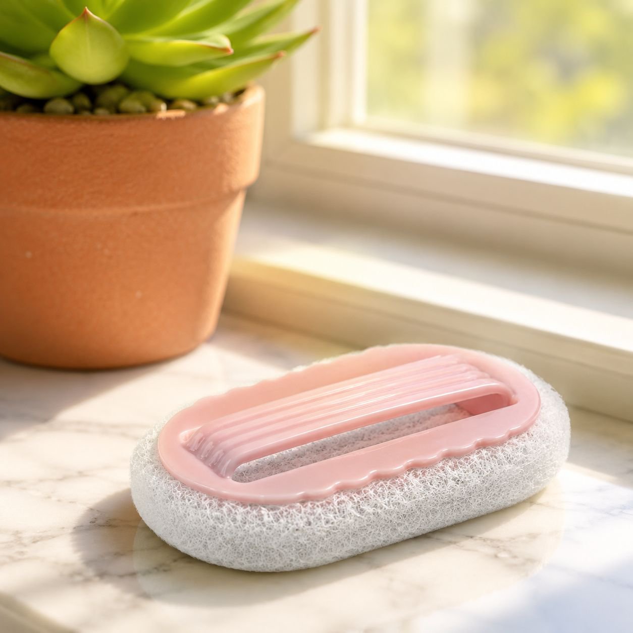 Durable scouring pad for tough stains