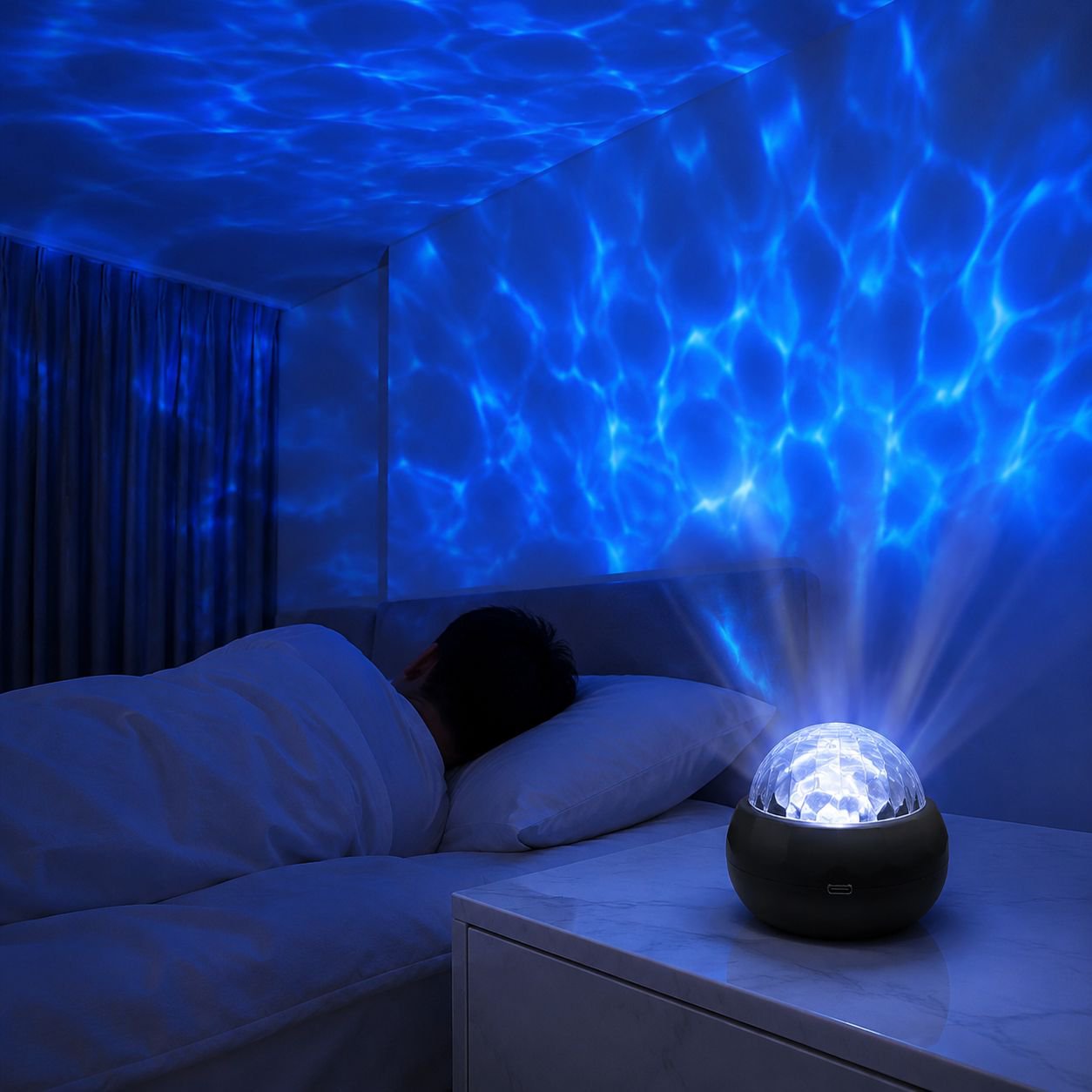 Proyector de Efecto Agua y Estrellas Multicolor