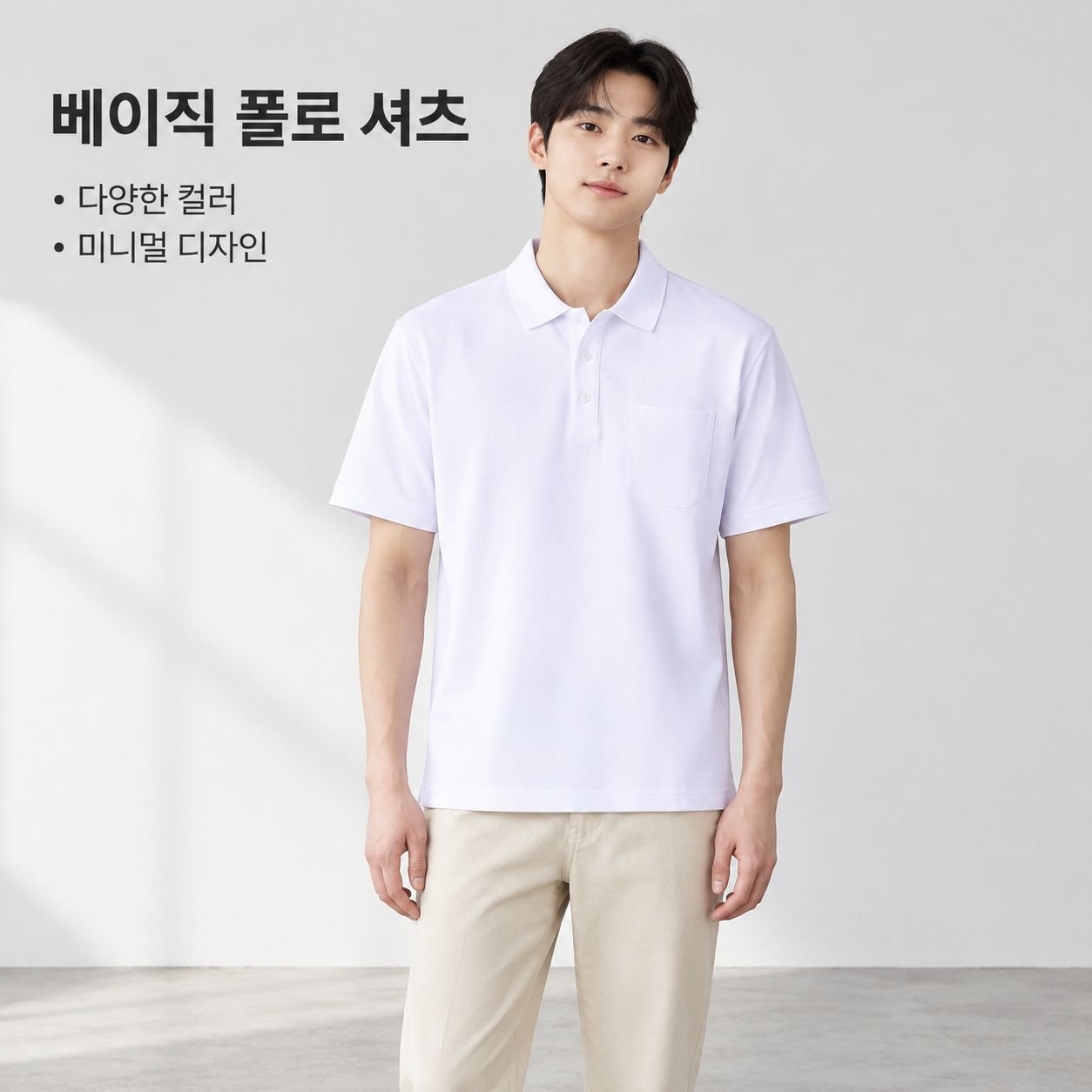 남성용 반팔 폴로 셔츠