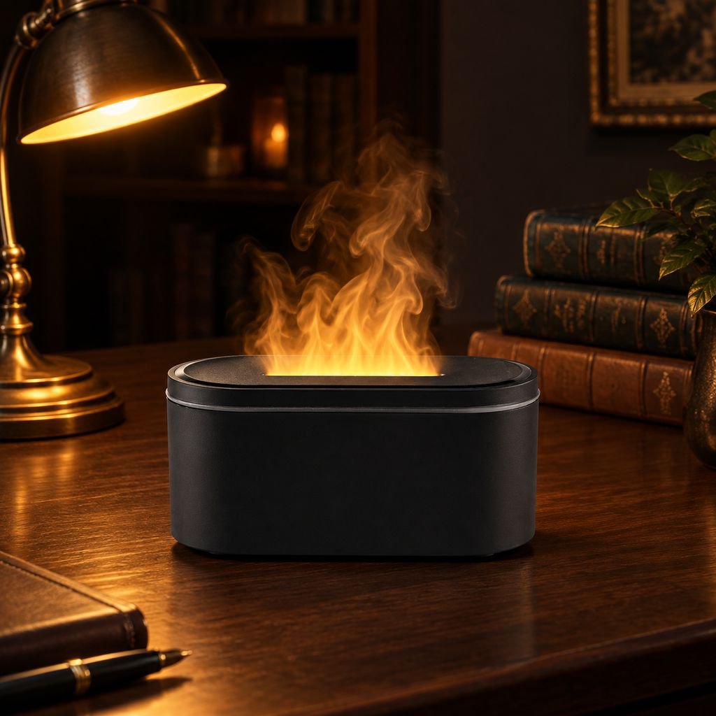 USB Powered Flame Simulation Aroma Diffuser Desktop Humidifier