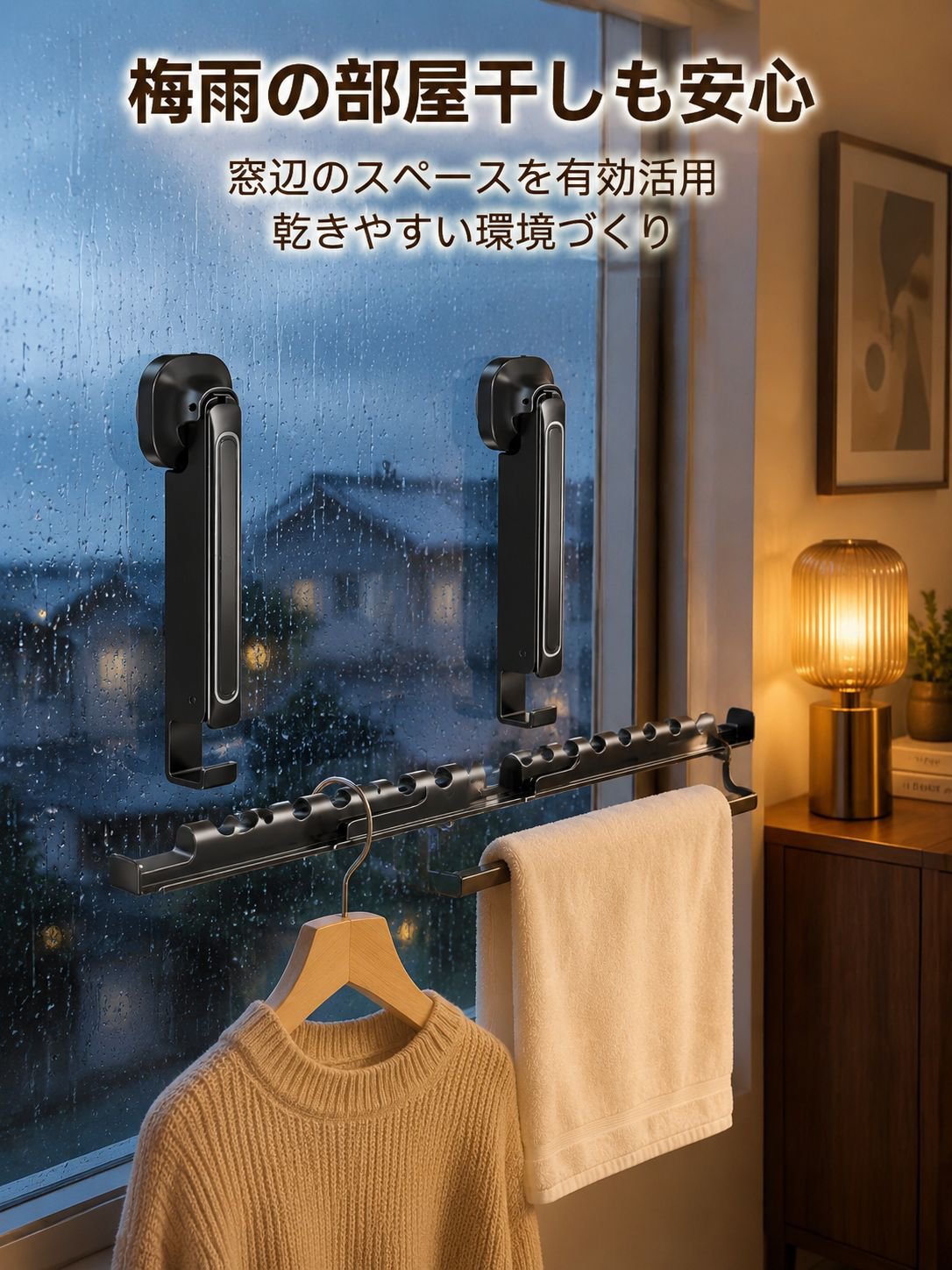 多機能折りたたみ式物干しラック