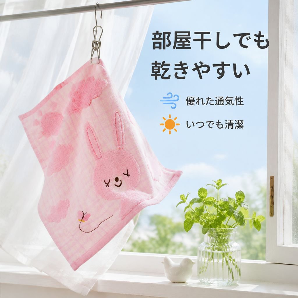 吸水性が高くて柔らかいキャラクターお手拭きタオル