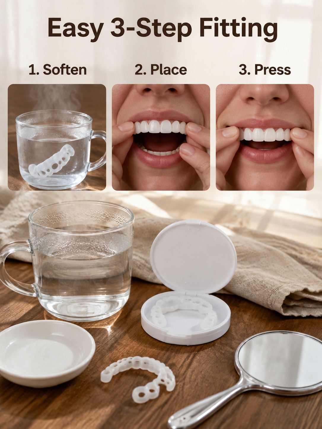 Easy-to-use invisible veneers for charming smile