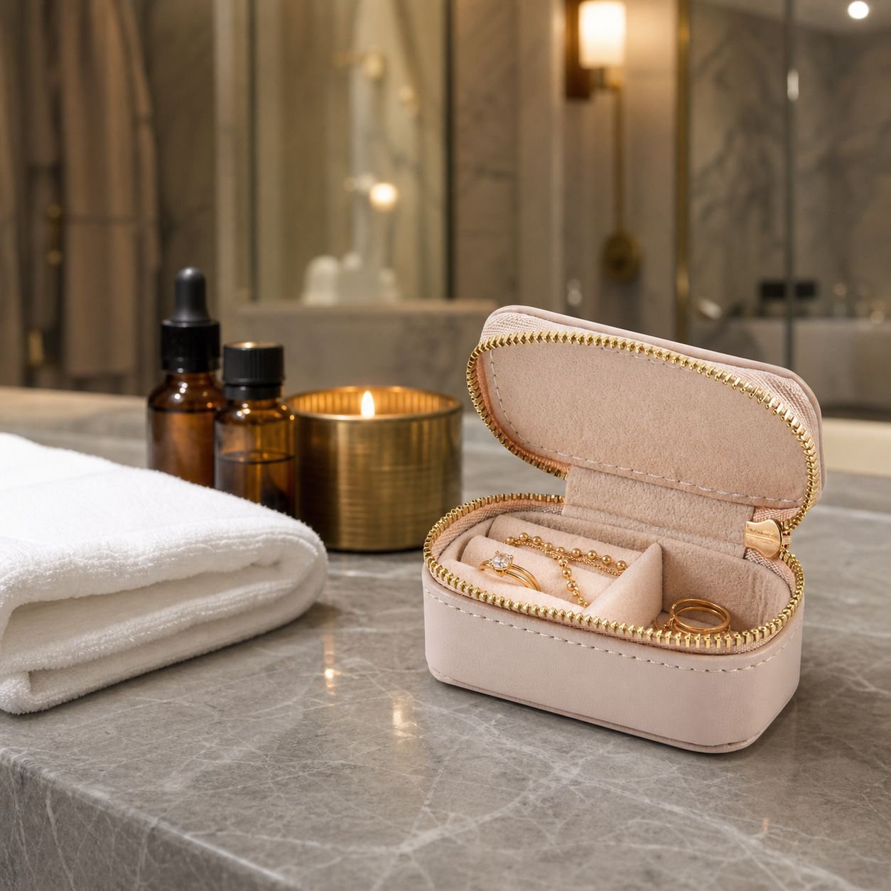 Portable Mini Jewelry Box, Travel Earring & Ring Organizer, Lightweight Luxury Design