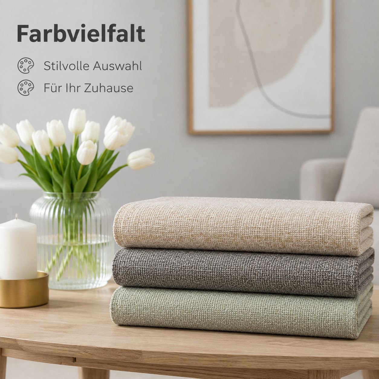 Moderner und schlichter Sofakissenbezug aus Baumwoll-Leinen
