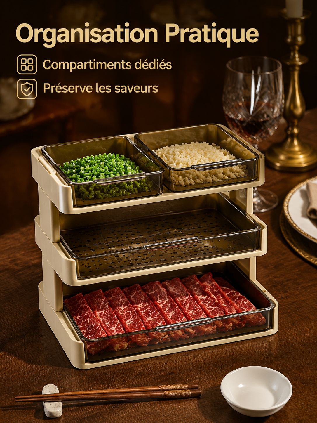 Organisateur de cuisine pour légumes, vaisselle et ustensiles
